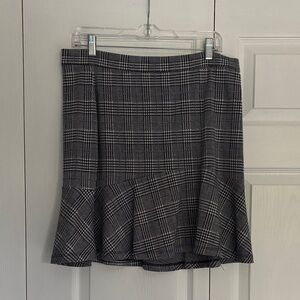Plaid Ruffle Hem Skirt